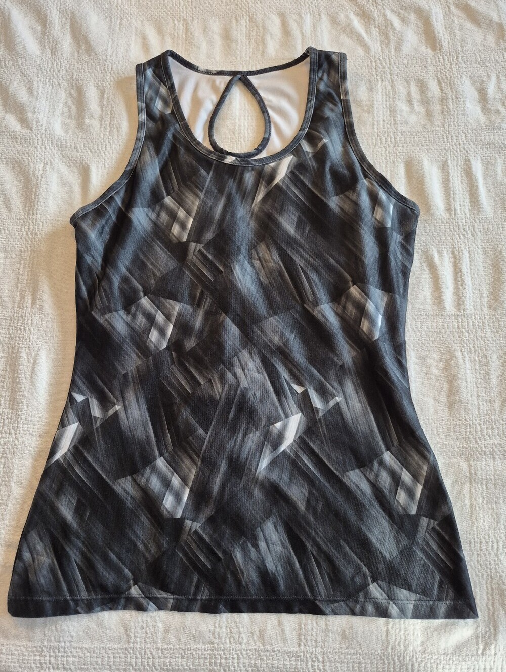 MPG women's Medium tank top black, gray white padded bralette VGUC - Picture 1 of 6